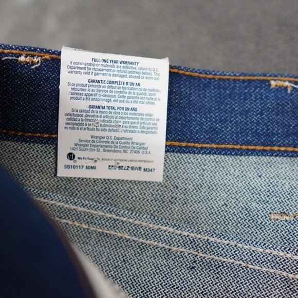Wrangler Jeans 13MWZ Mens 36x30 Blue‎ Cowboy Cut Original Fit Rigid US Fabric - Picture 4 of 10